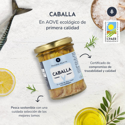 Pack 12x Caballa en aceite de oliva virgen extra ECO Planeta Huerto 190 g