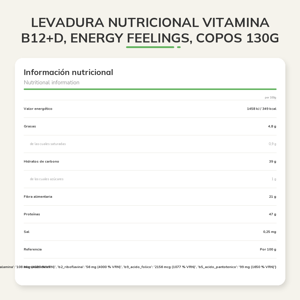Información nutricional