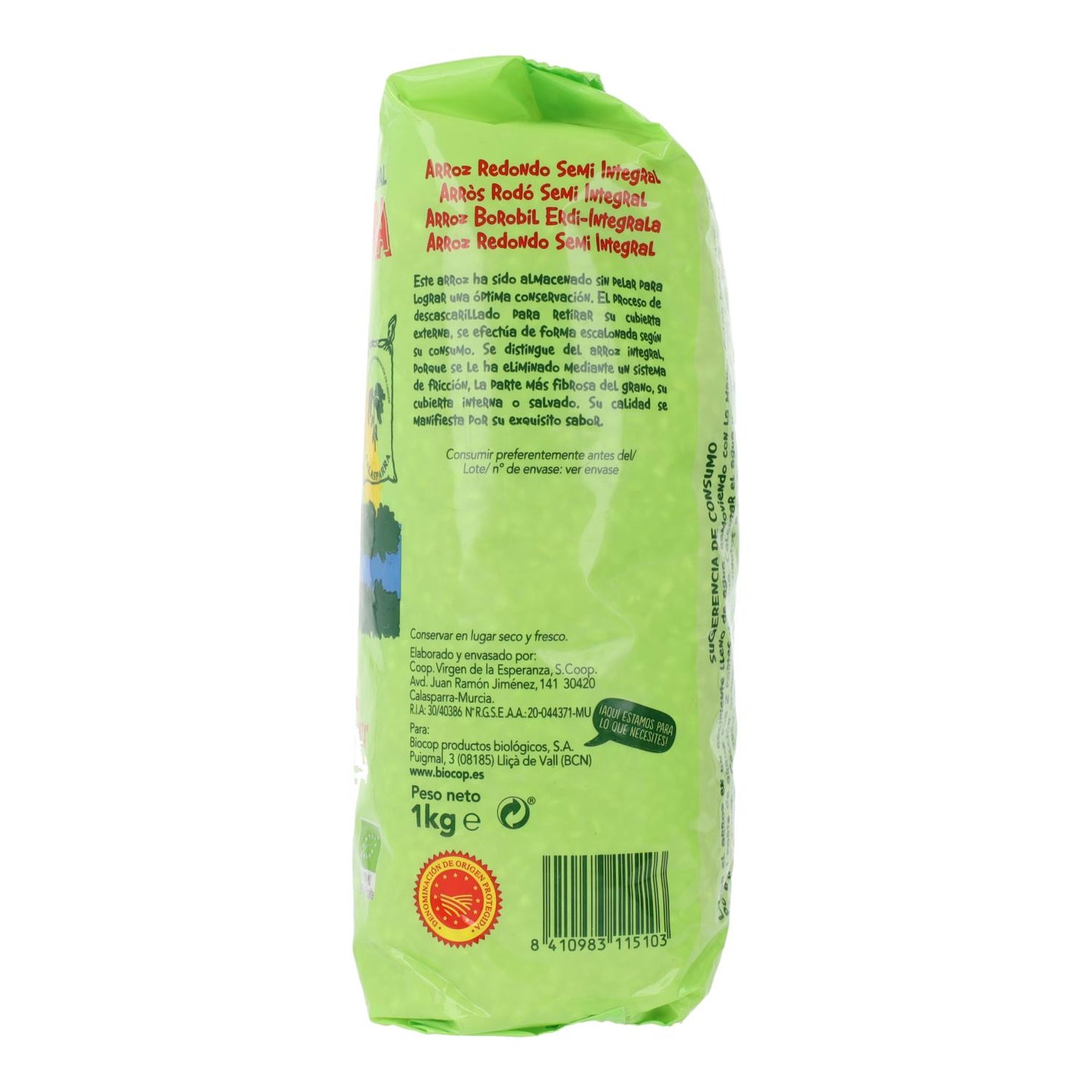 Arroz Semi Integral Calasparra Biocop 1Kg