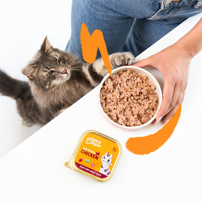 Comida húmeda gatos paté Tarrina Pollo de corral Edgard & Cooper 85 g