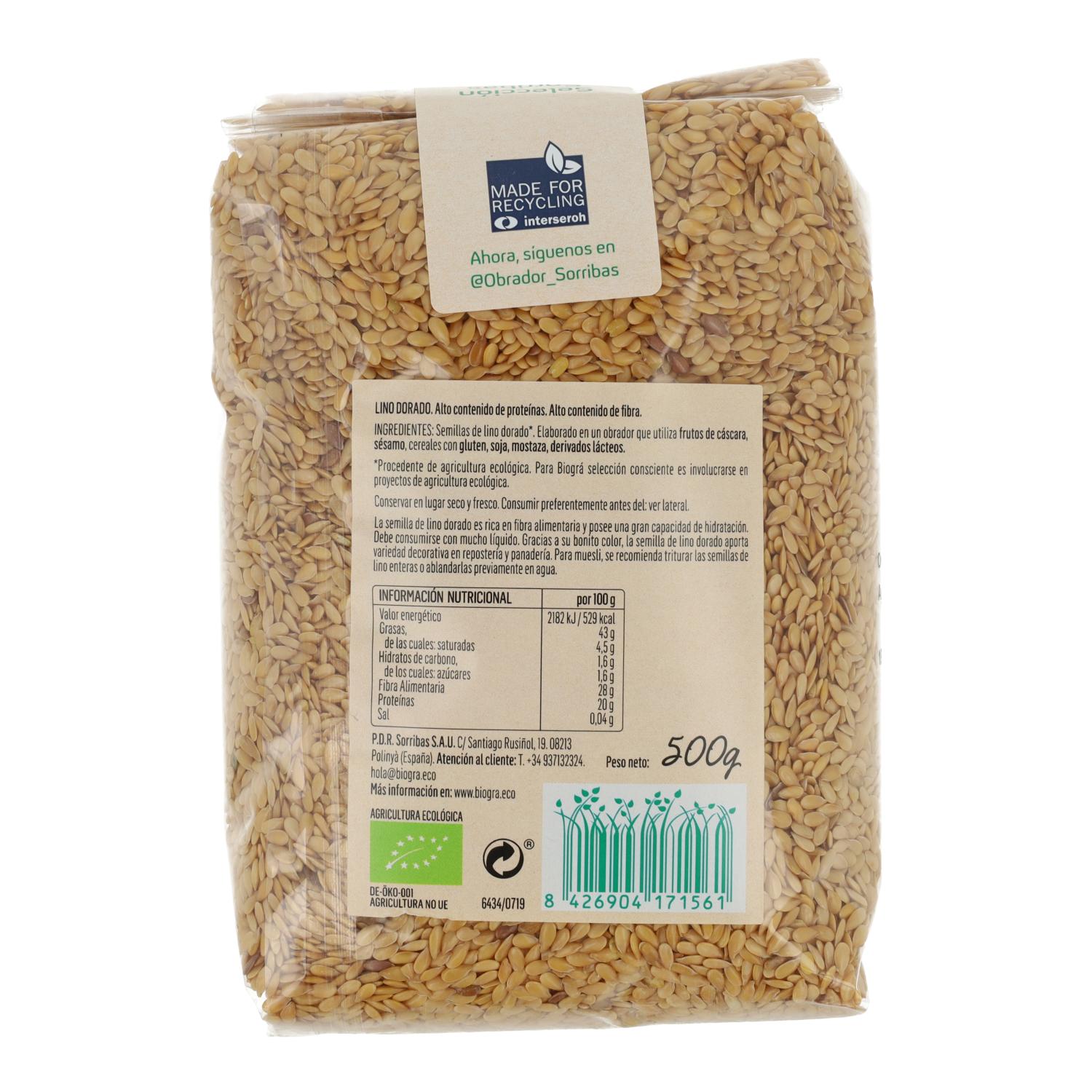 Semillas Lino Dorado Biográ. 500 g