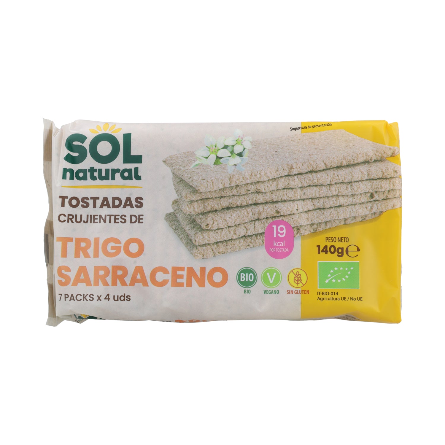 Fette biscottate di grano saraceno senza glutine Sol Natural 140 g BIO