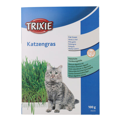 Erba gatta con vassoio Trixie 100 g