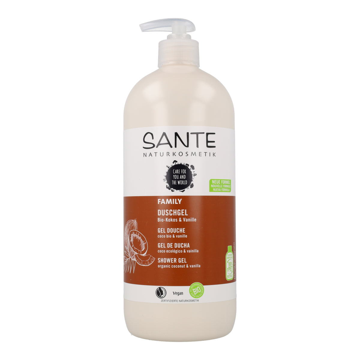 Gel doccia biologico al cocco e vaniglia Sante 950 ml