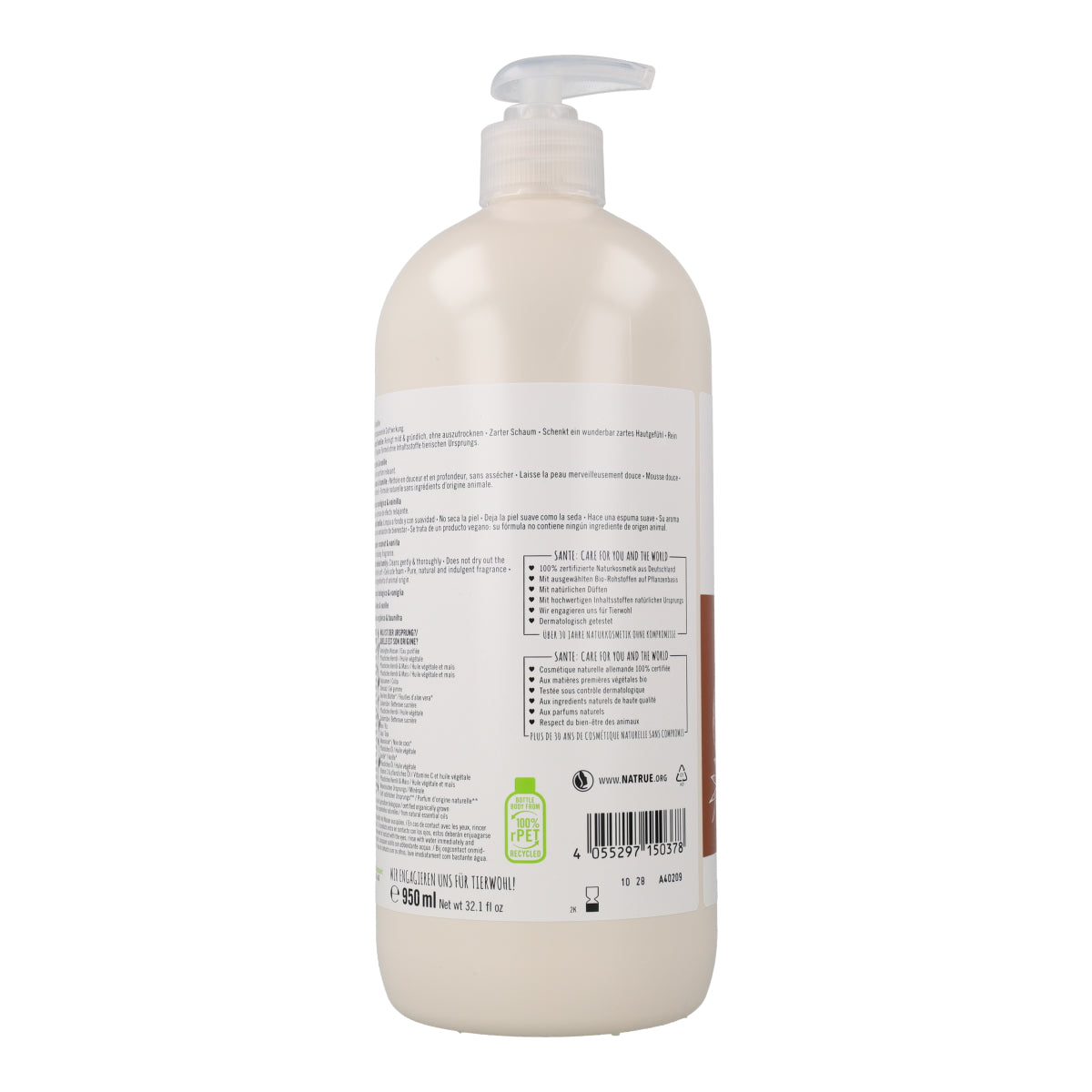 Gel doccia biologico al cocco e vaniglia Sante 950 ml