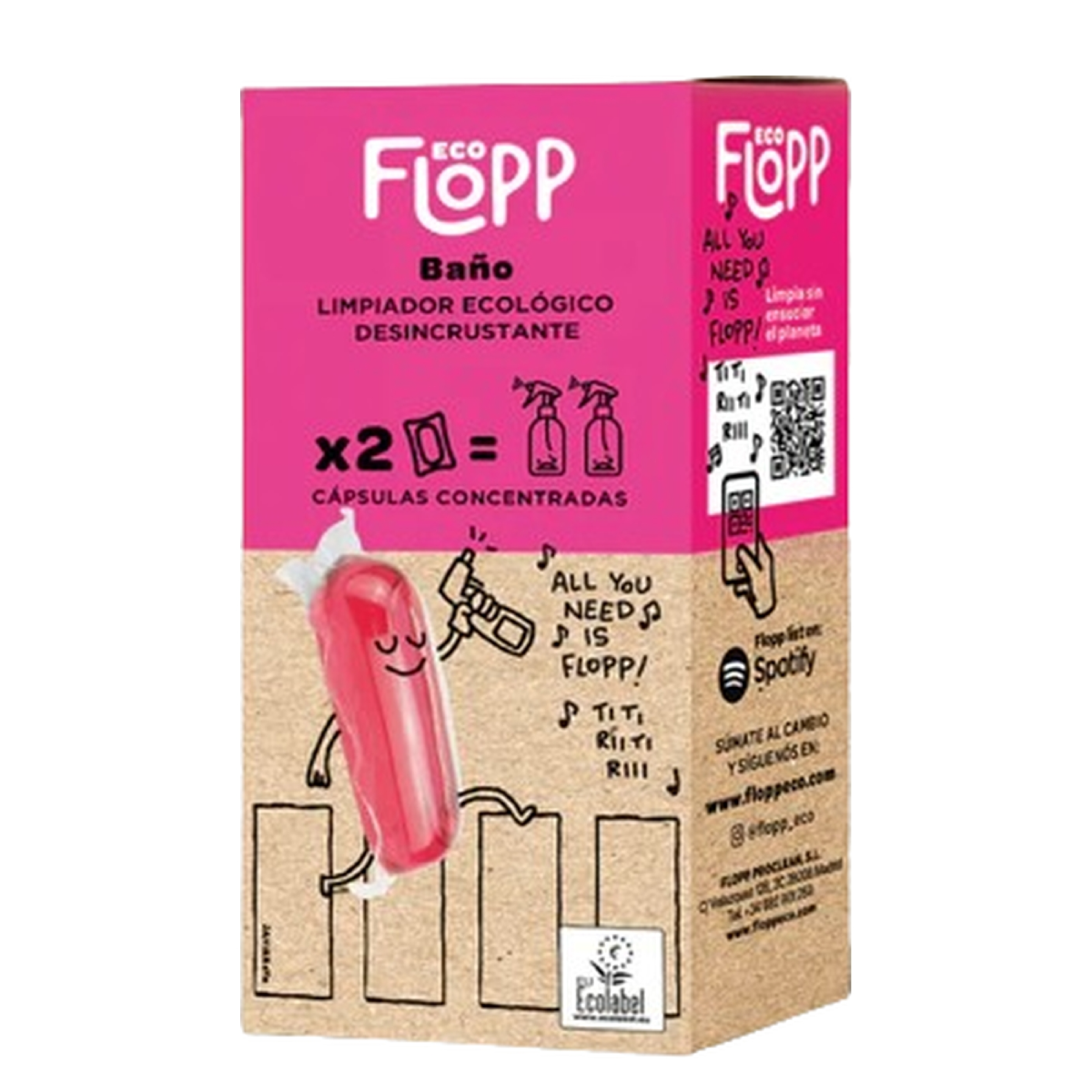 Limpieza baños hidrosoluble Flopp  Refill 2 cápsulas