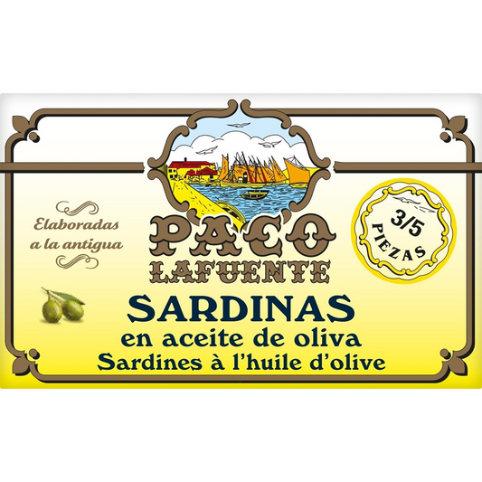 Sardinas en aceite de oliva 3/5 piezas Paco Lafuente