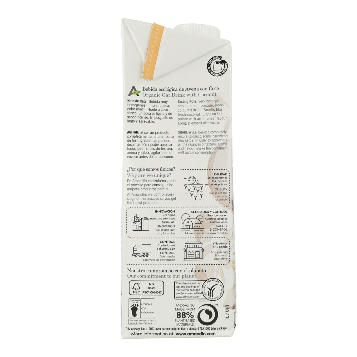 Bebida de Avena con Coco Amandín 1 L