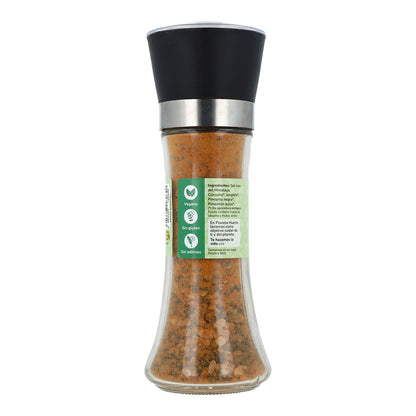 Molinillo Sal Rosa con jengibre, cúrcuma y pimienta ECO Planeta Huerto 200g
