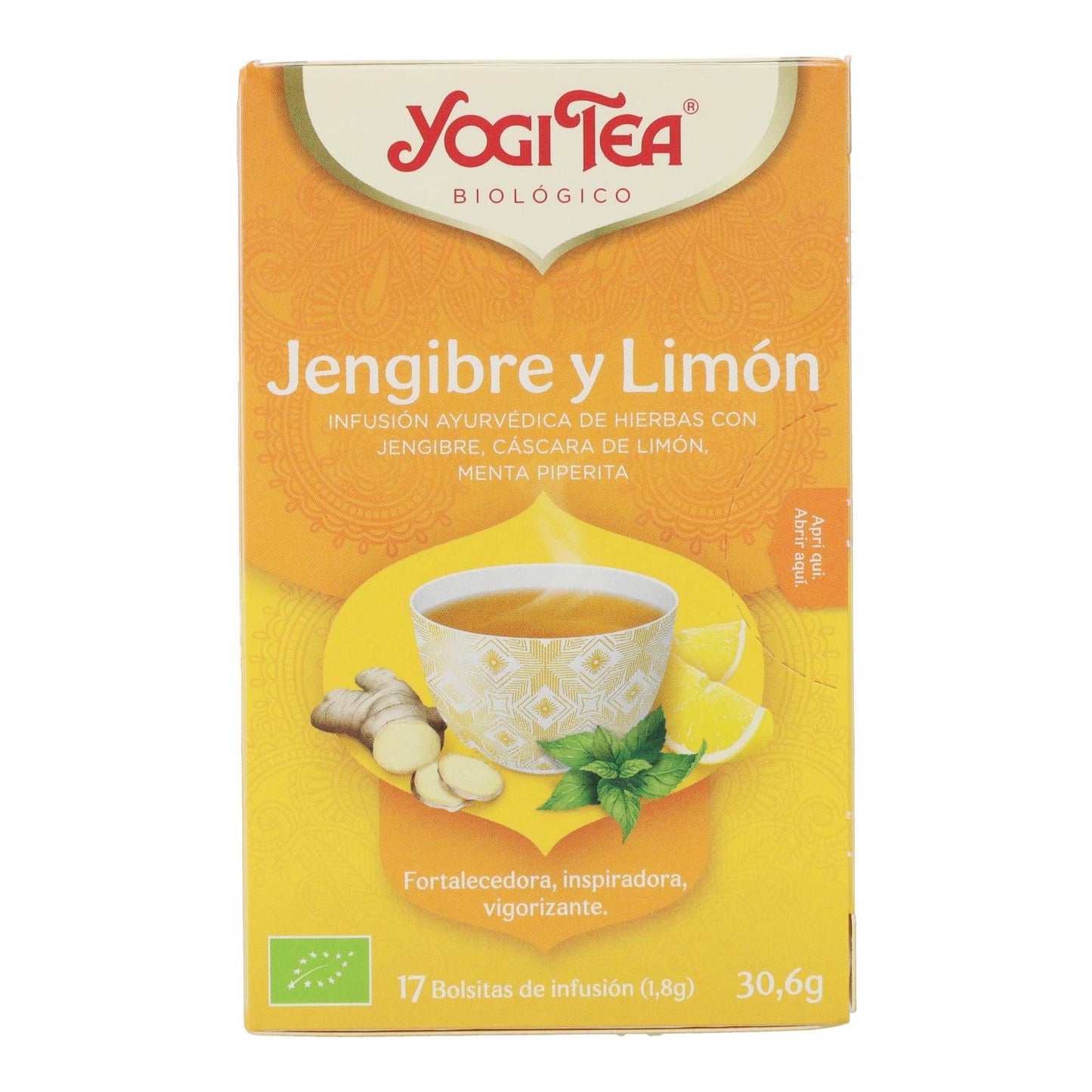 Yogi Tea BIO Jengibre y Limón, 17 bolsitas