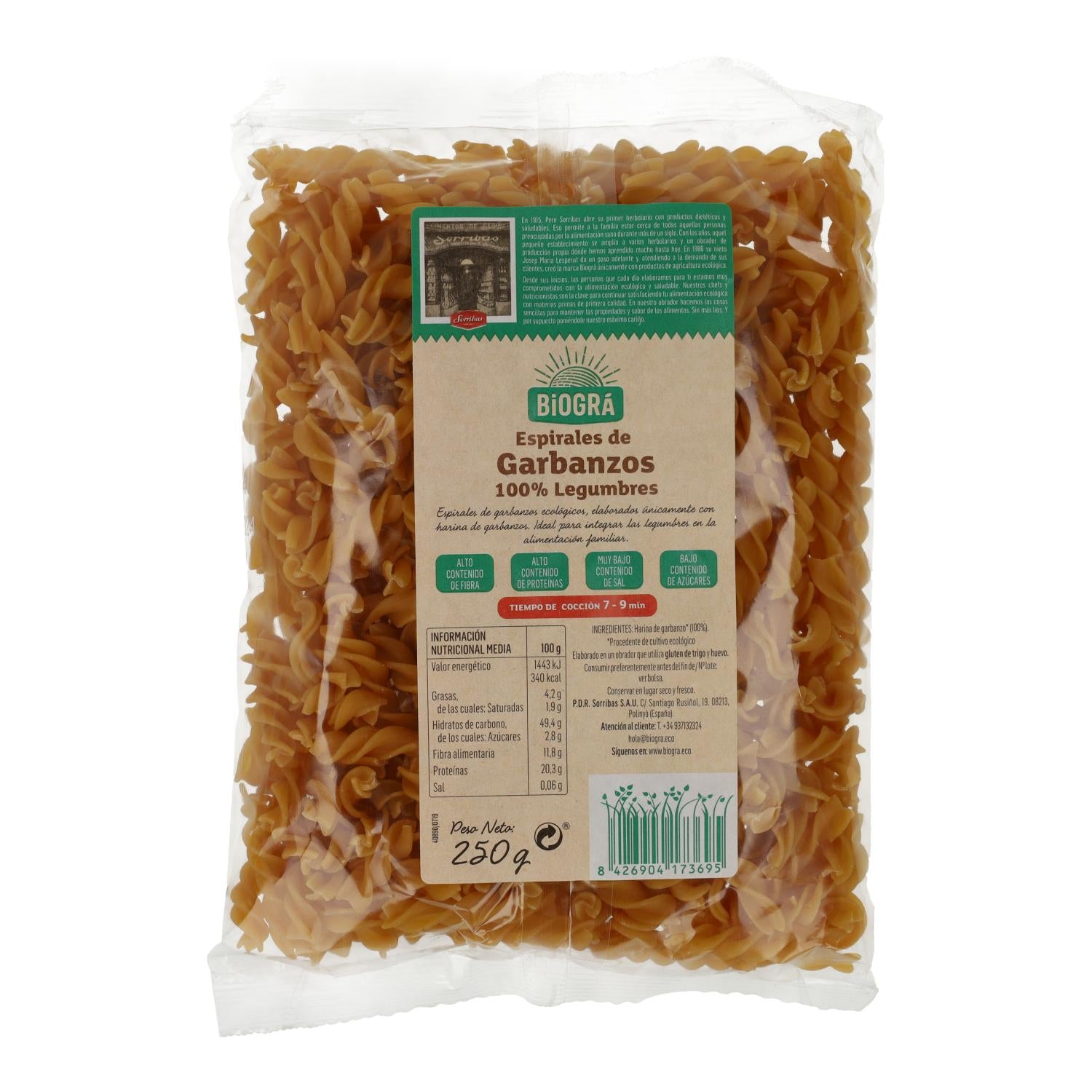 Espiral de Garbanzos Biográ BIO 250 g