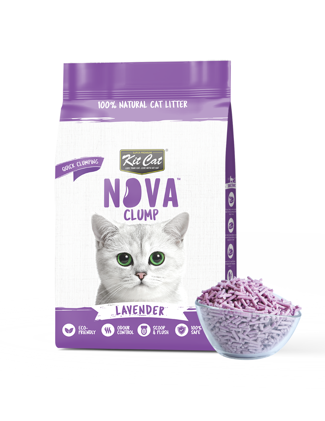 Kit Cat Arena Eco SoyaClump - Lavanda 7 L Sabbia per gatti