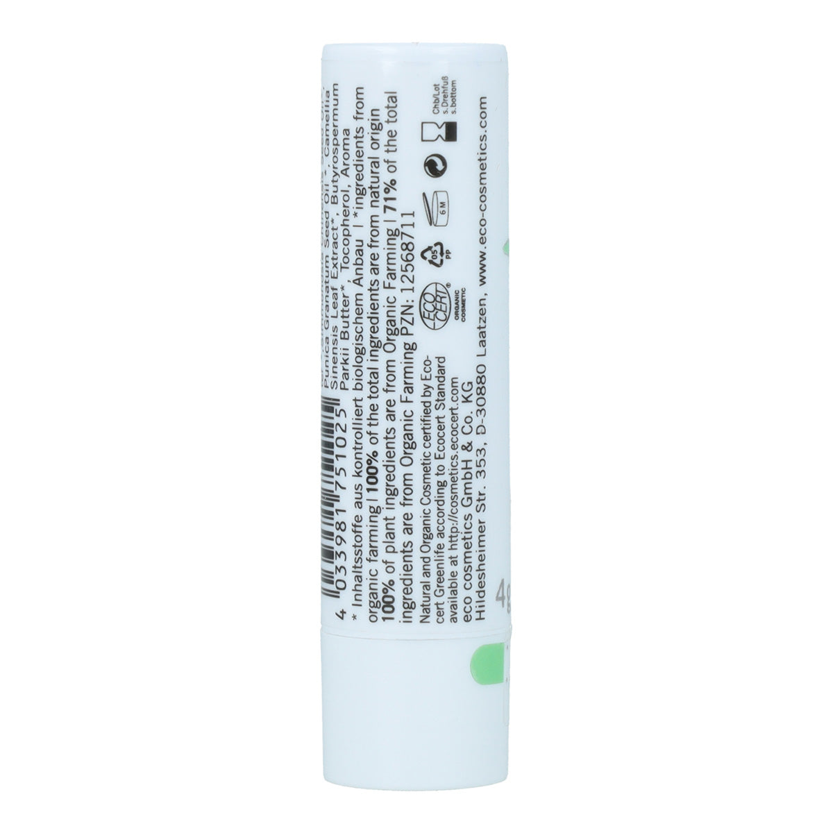 Bálsamo labial con  granada y oliva Eco cosmetics 4 g