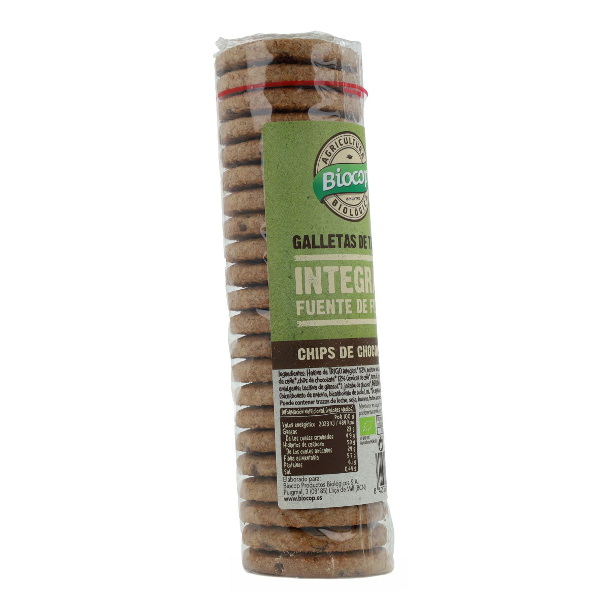 Galletas de Trigo Integral con Chips de Chocolate Biocop 250 g