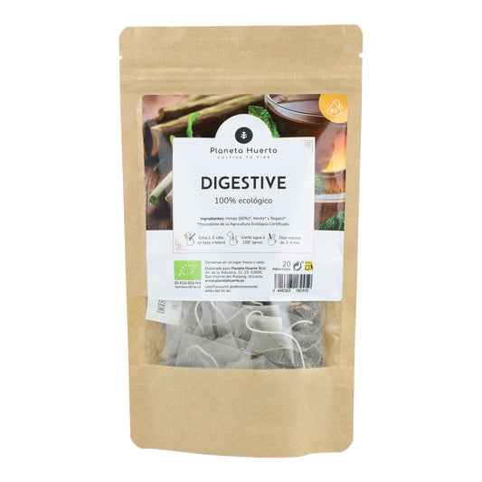 Infusión Digestiva ECO Hinojo, menta y regaliz Planeta Huerto 20 pirámides