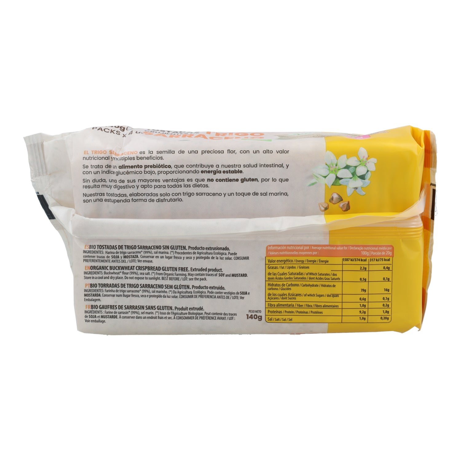 Fette biscottate di grano saraceno senza glutine Sol Natural 140 g BIO
