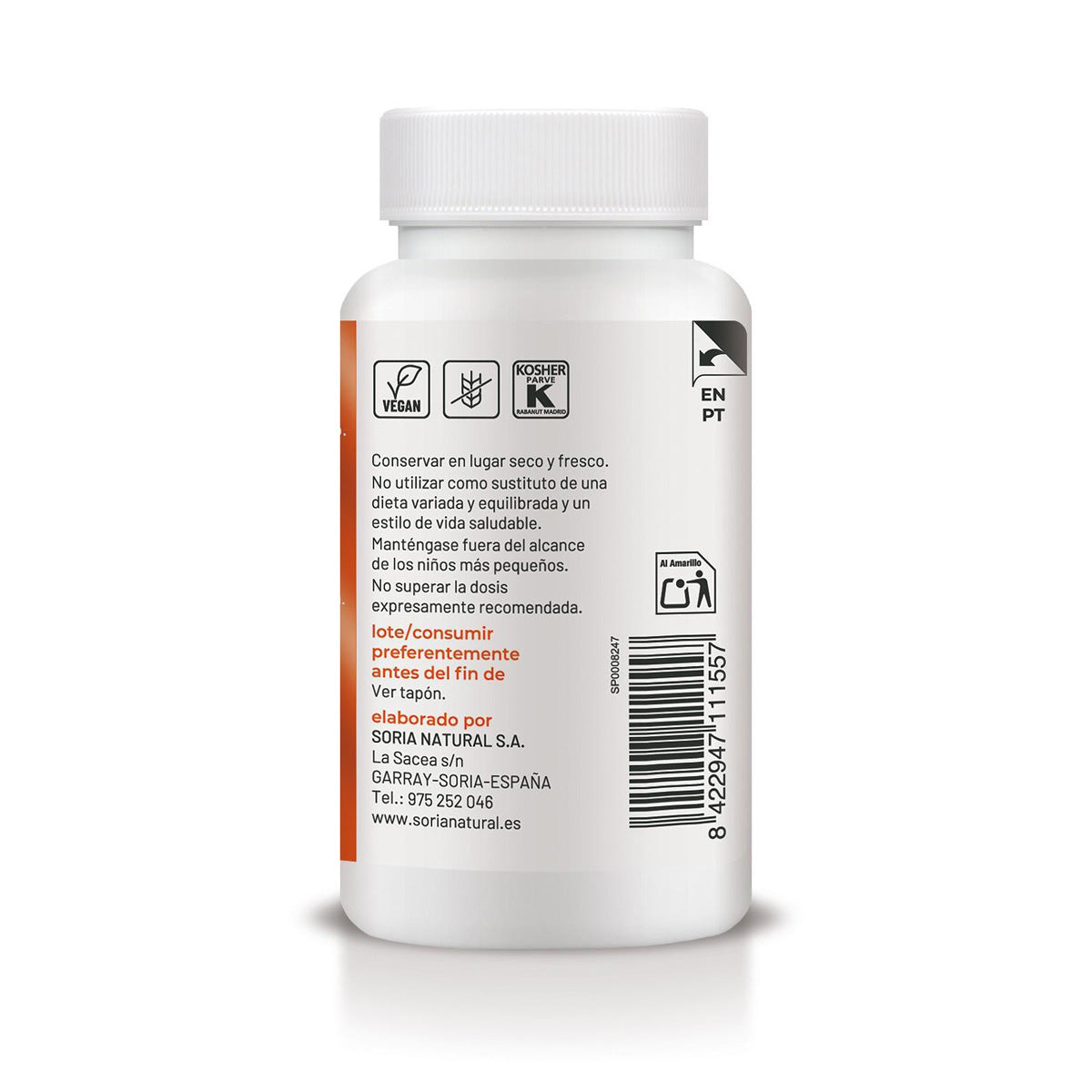 Vitamina C no ácida liberación sostenida, Soria Natural, 60 comprimidos