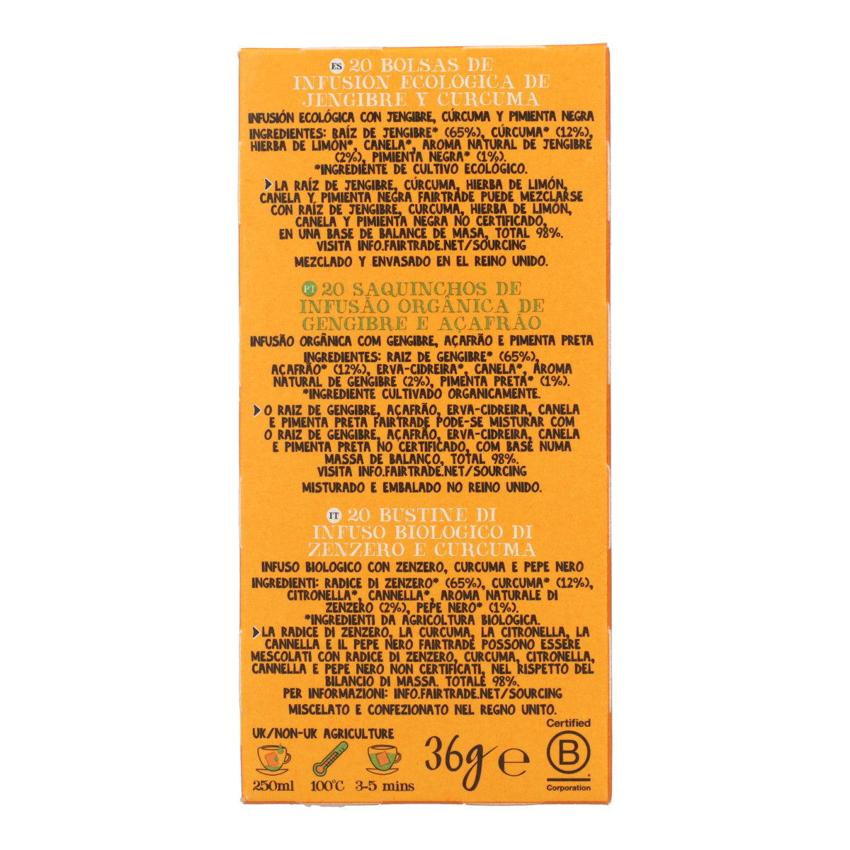 Infuso di zenzero e curcuma BIO Cupper 20 bustine