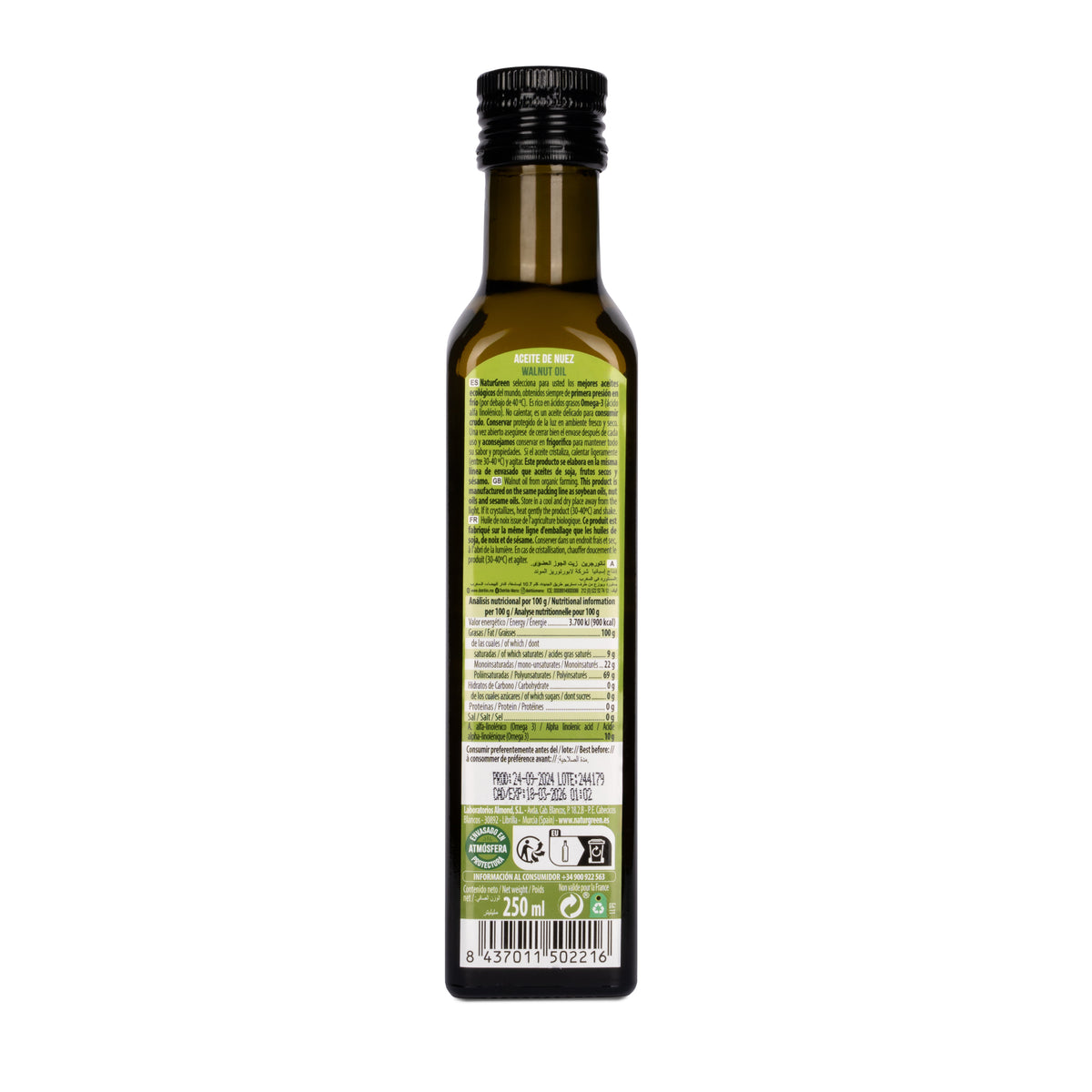 Olio di noci biologico NaturGreen 250 ml