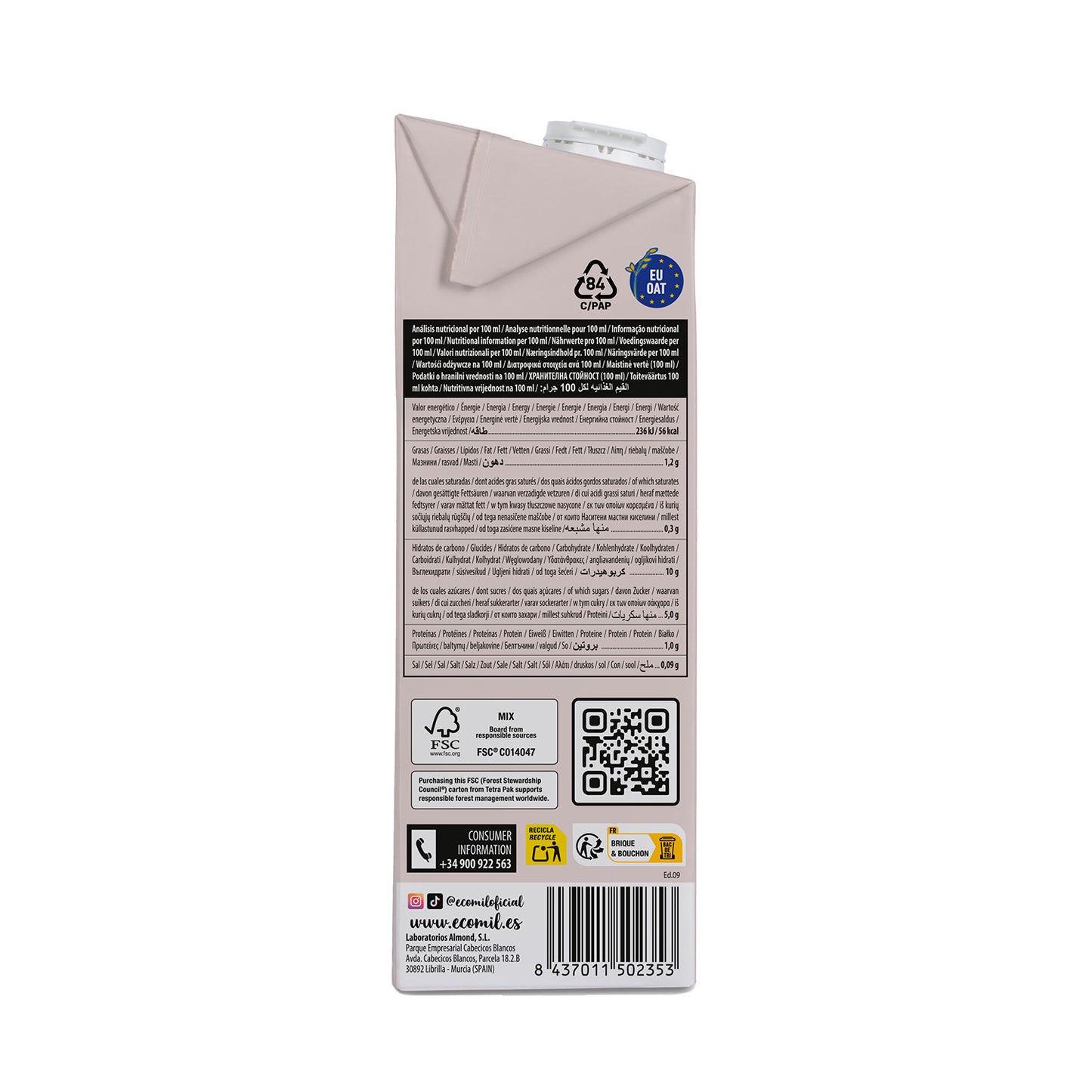 Bevanda all'avena e cacao biologica NaturGreen 1 L