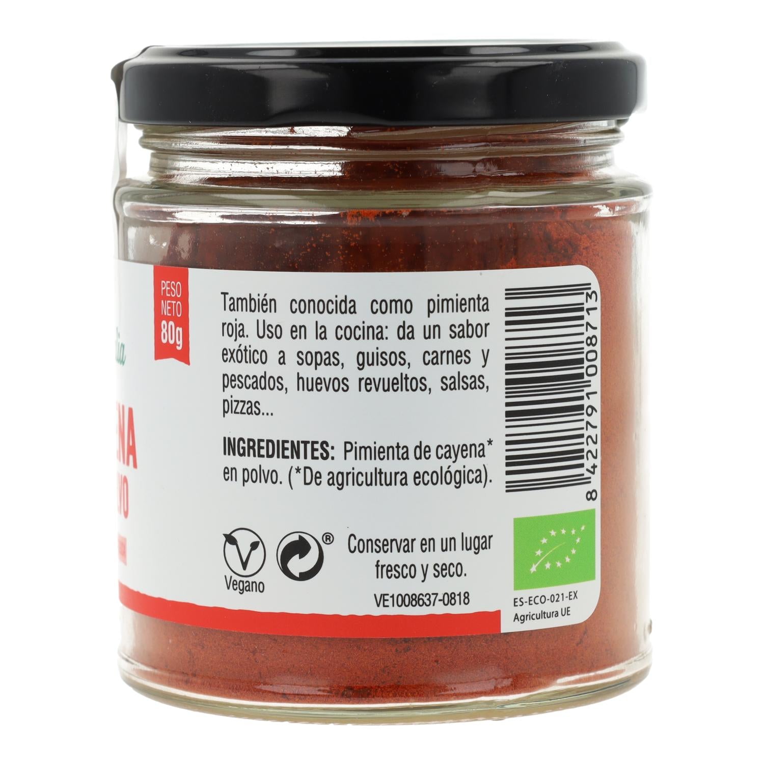 Pimienta de Cayena en polvo Bio Vegetalia 80 g