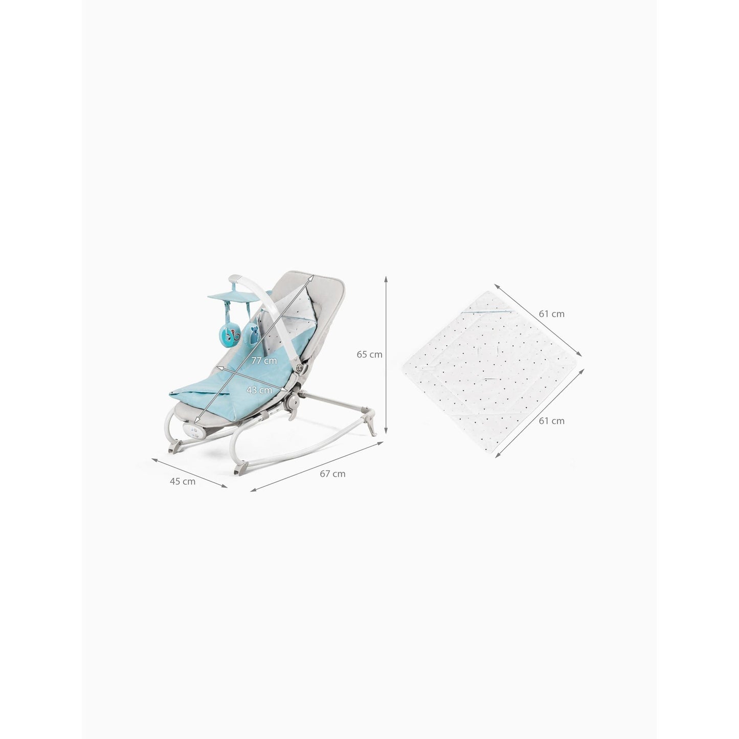Hamaca reclinable Felio azul claro Kinerkraft