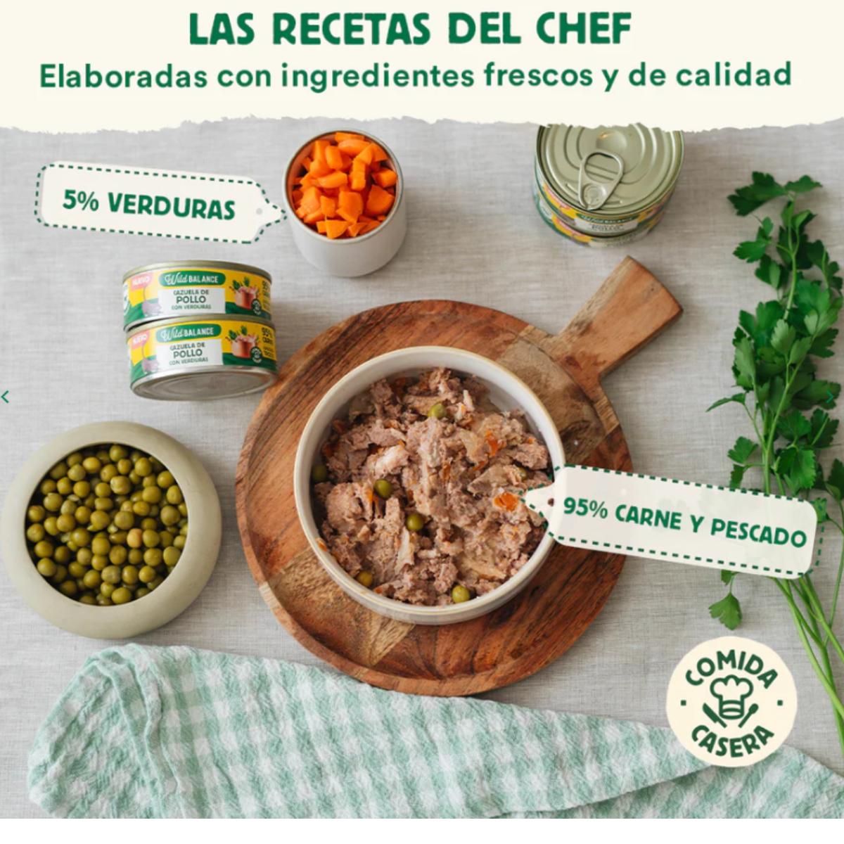 Lata completa Cazuela de Pollo para Gatos Wild Balance 80 g
