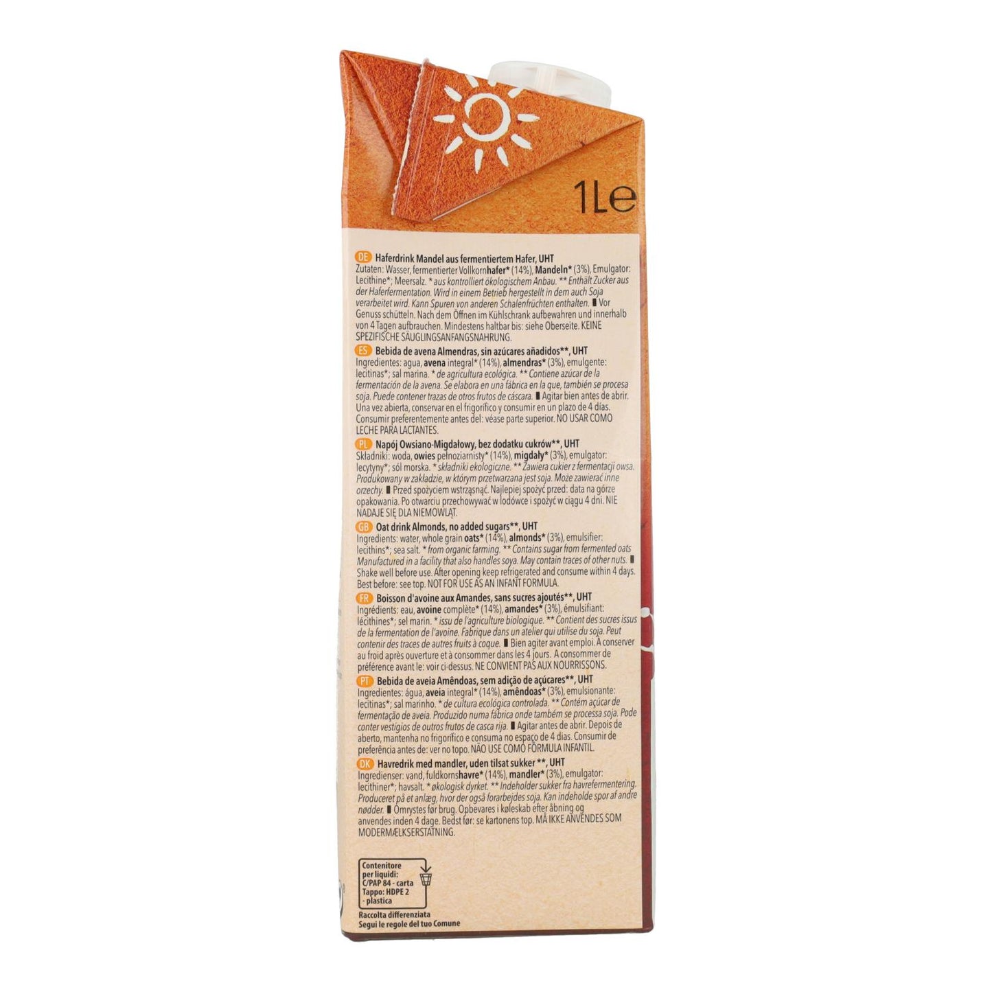 Bebida Avena y Almendras BIO Natumi 1 L