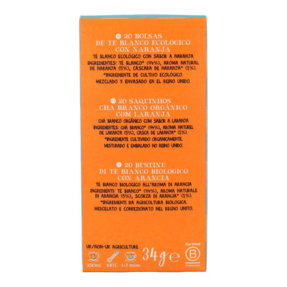 Té Blanco con Naranja Bio Cupper 20 bolsitas