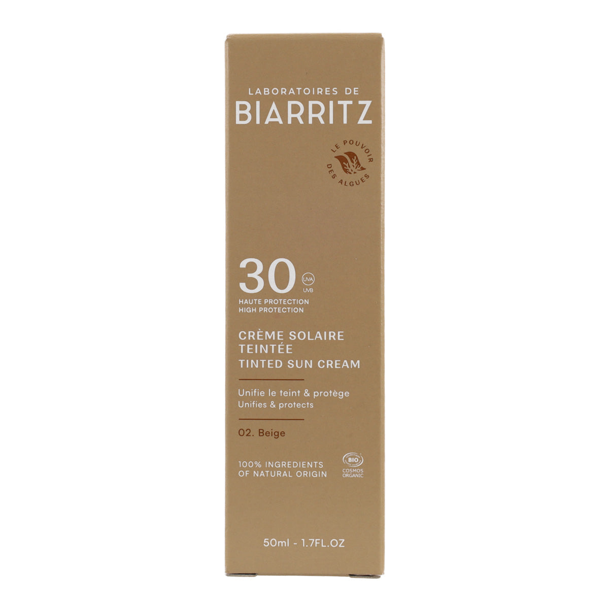 Crema solare protettiva per il viso color beige SPF30 Alga Maris 50 ml