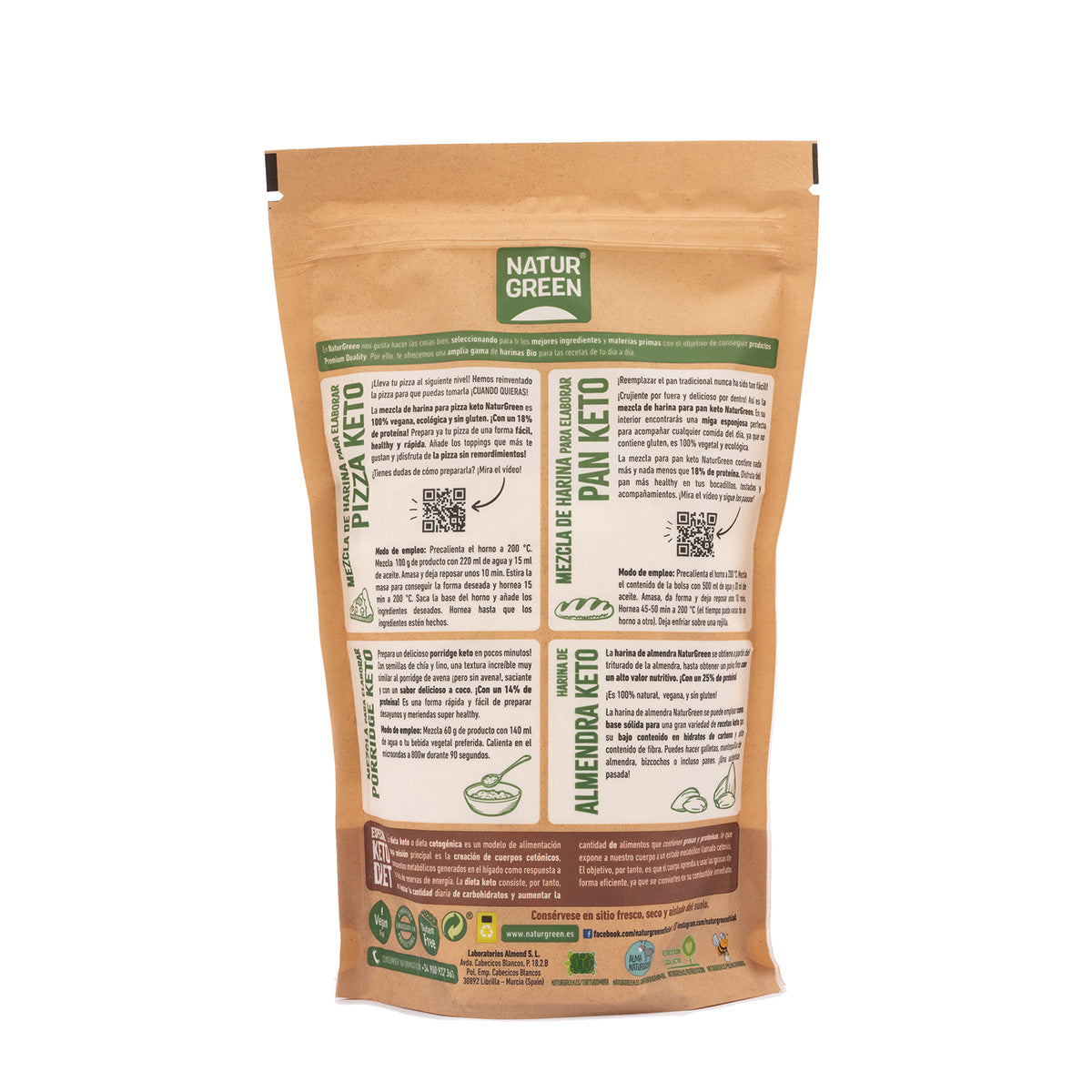 Mezcla de Harina para Pizza Keto NaturGreen 400 g