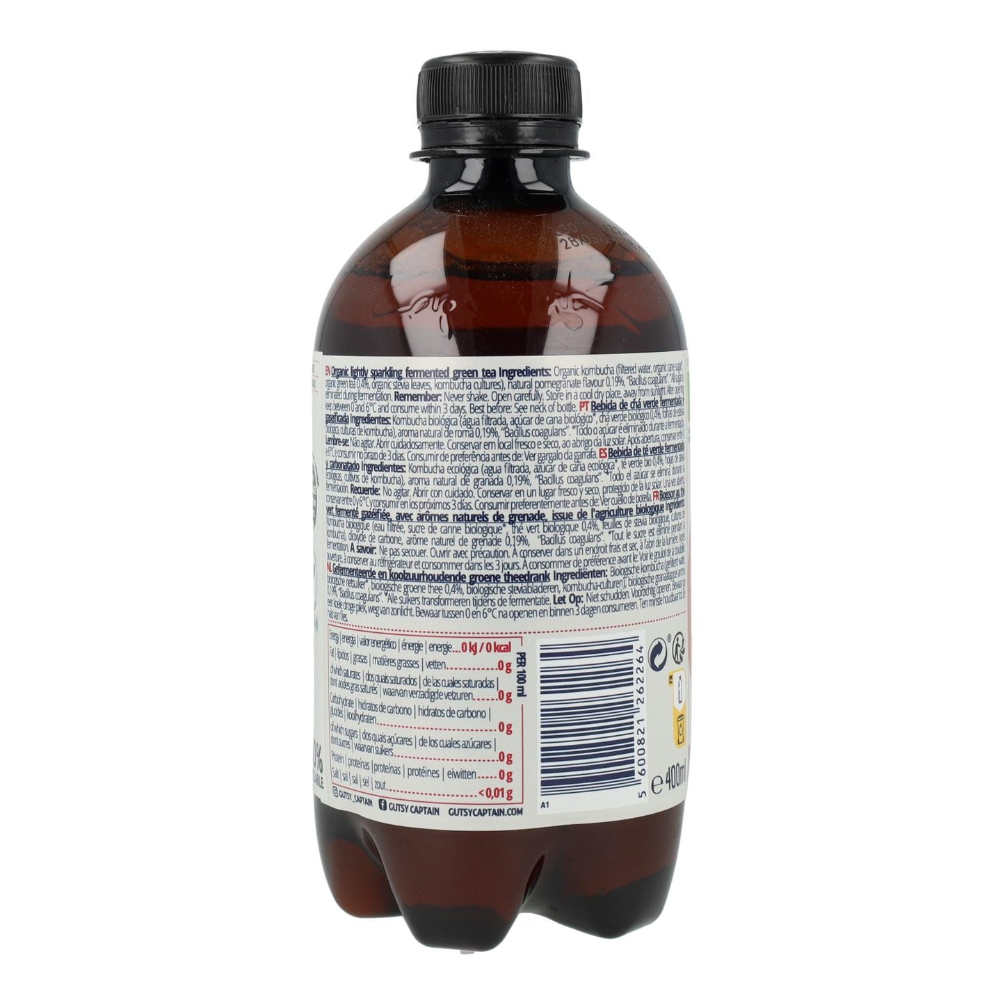 Kombucha Zero Pomegranate BIO Captain Kombucha 400 ml