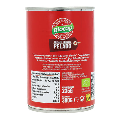 Tomate Entero Pelado Biocop 380 g