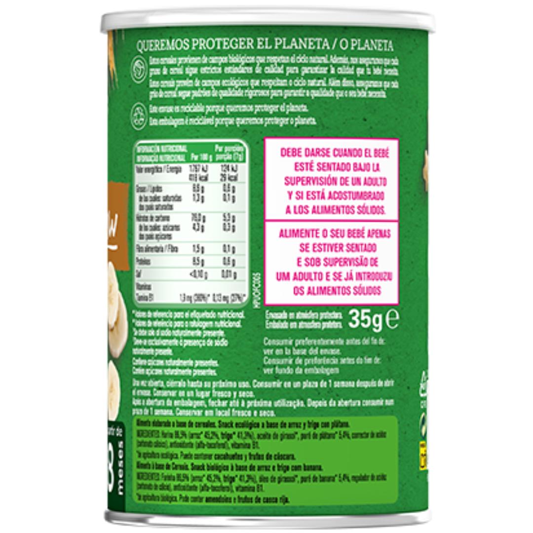 Snack orgánico de Trigo y Arroz con Plátano Gerber Organic 35 g GERBER Organic Trigo y Arroz con Plátano