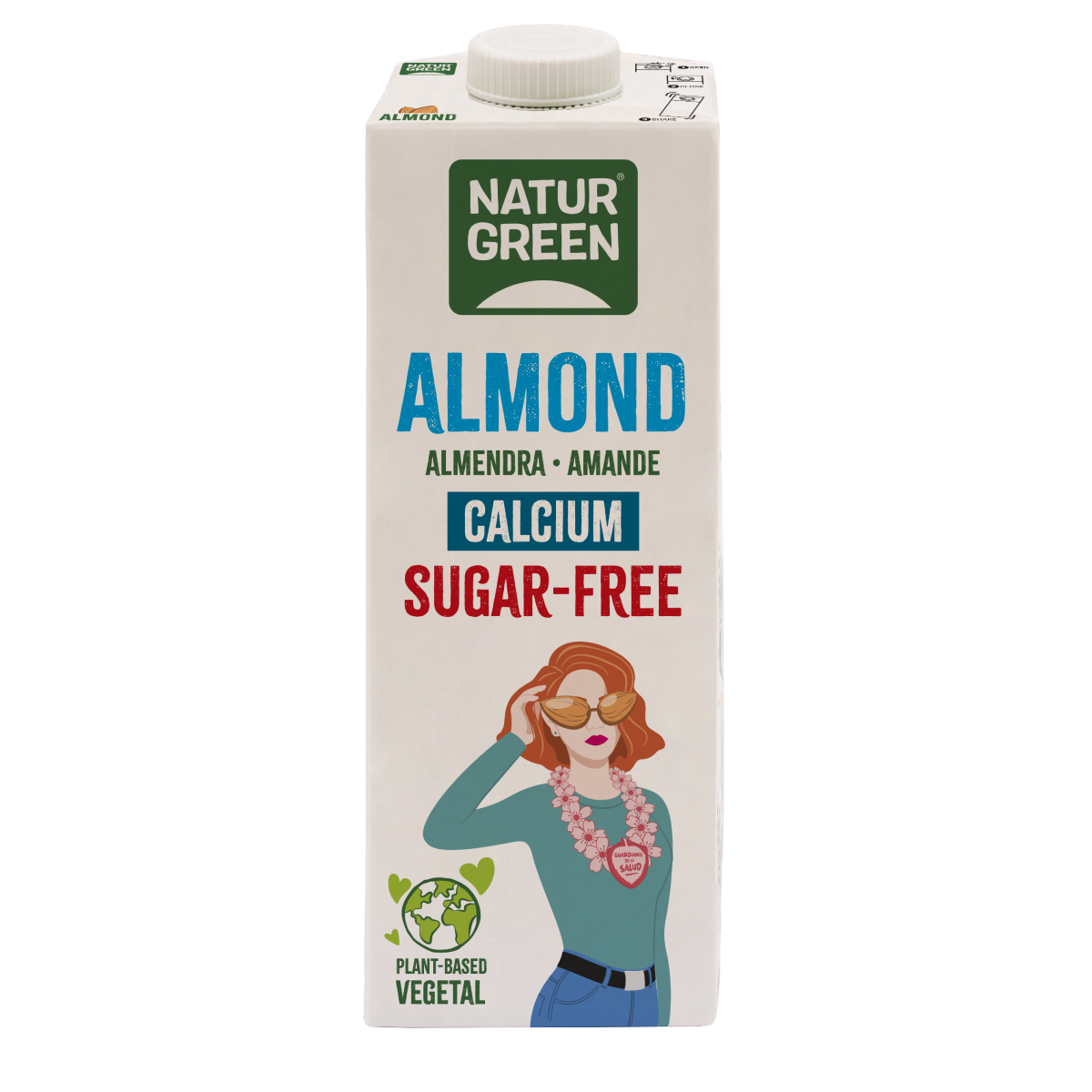 Pack 6 uds Bebida Almendra sin azúcar con Calcio NaturGreen 1 litro