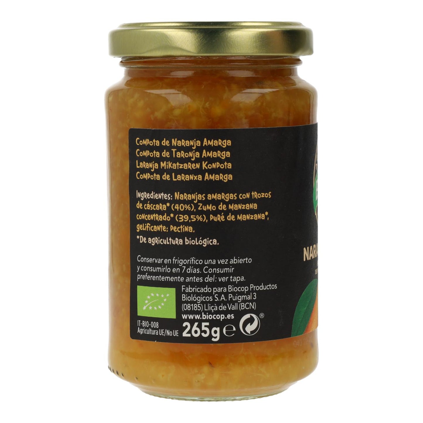 Compota de Naranja Amarga BIO Biocop 265gr
