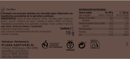 Fette biscottate croccanti di grano saraceno con cioccolato fondente BIO 3x57 g