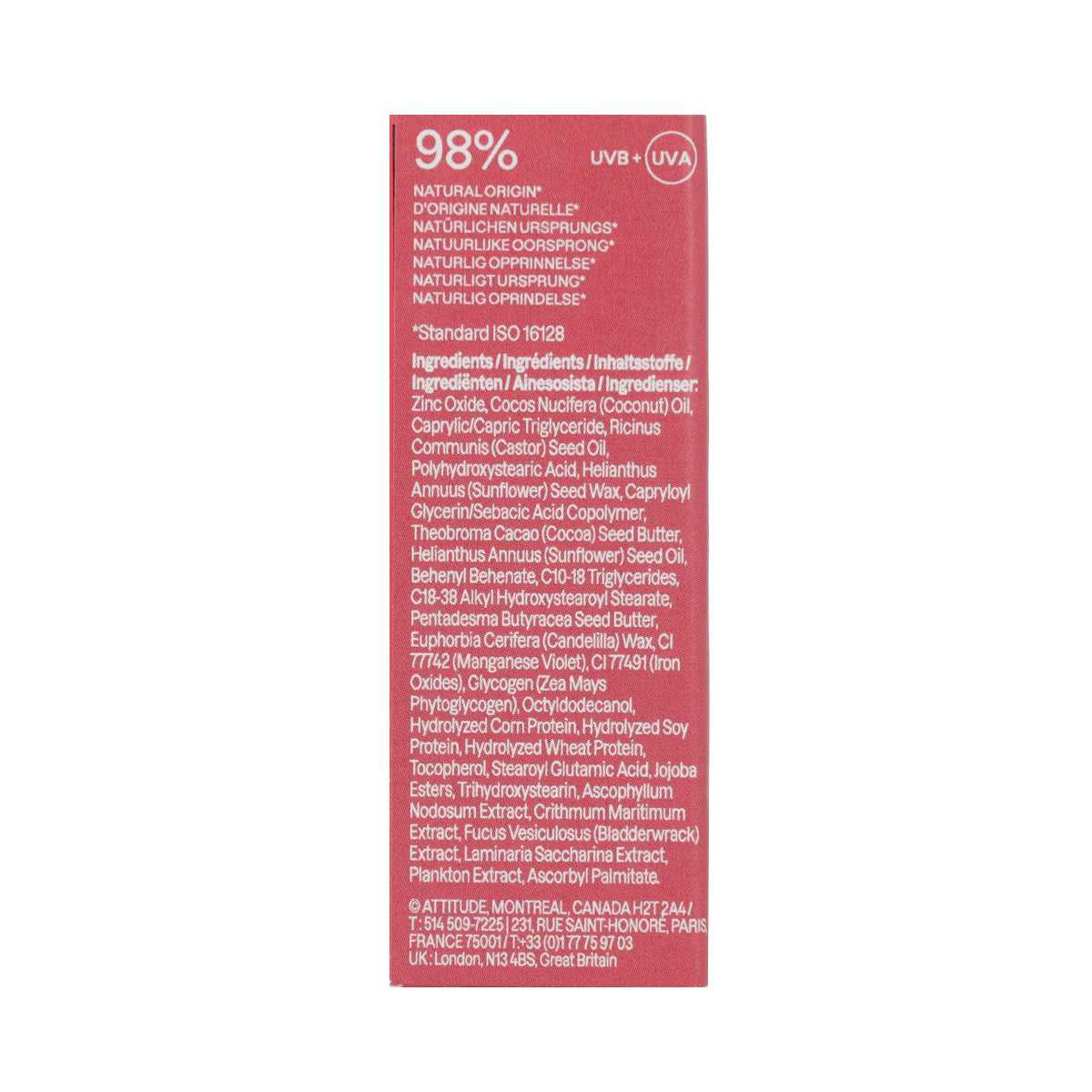 Oceanly - PHYTO-SUN Balsamo labbra colorato SPF 30 - Baby Rose, Attitude, 8,5 g