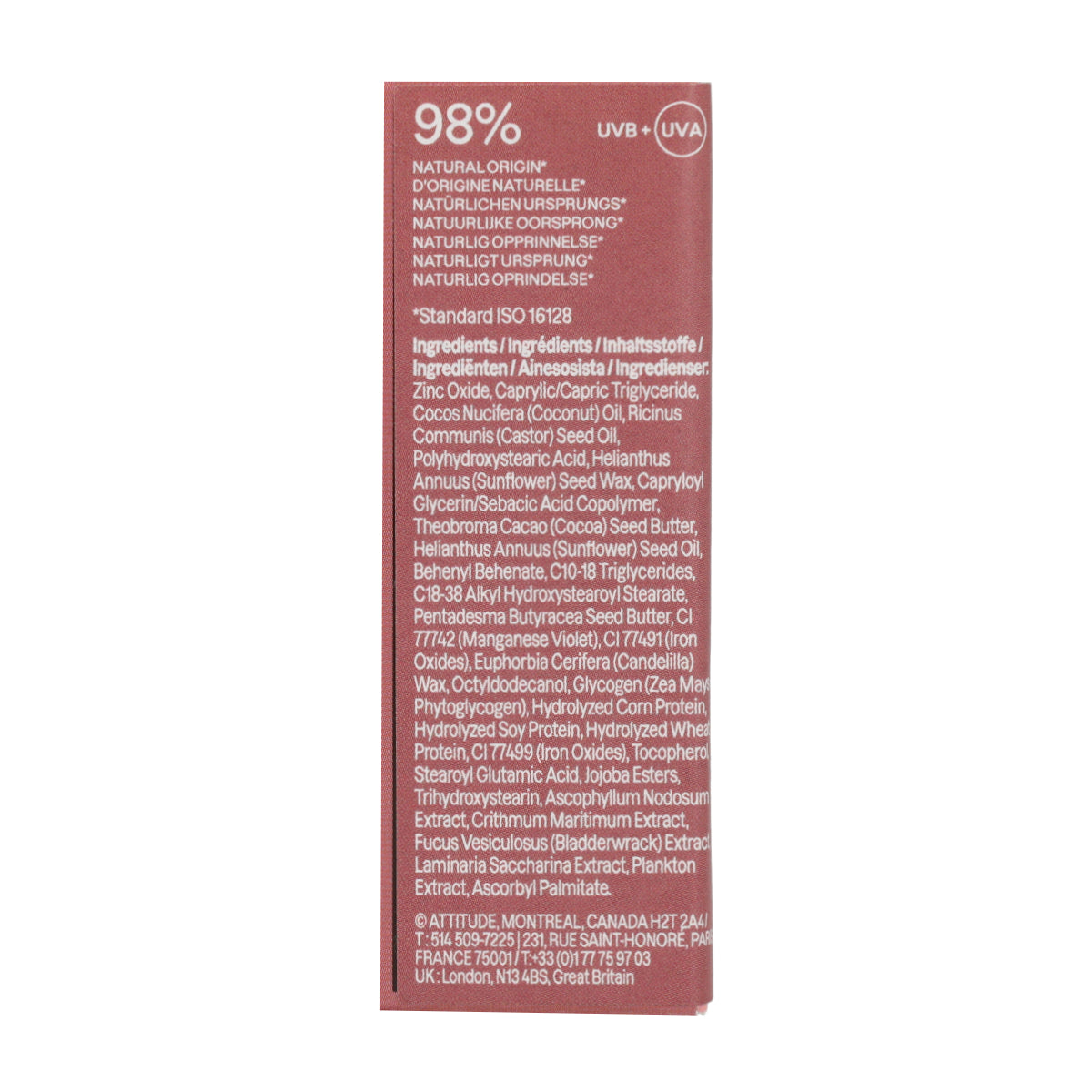 Oceanly - PHYTO-SUN Balsamo labbra colorato SPF 30 - Terracotta, Attitude, 8,5 g