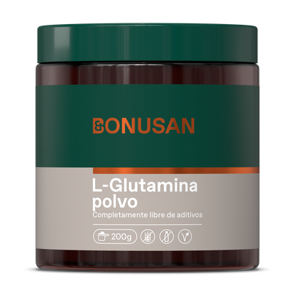 Pack 2x L-Glutamina polvo Bonusan, 200 gramos polvo