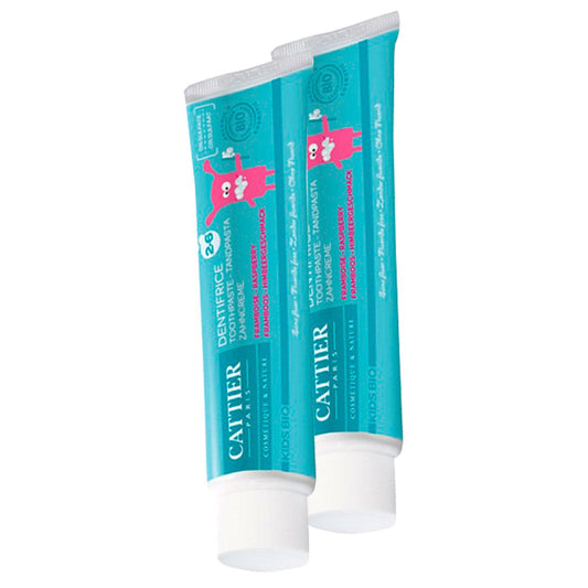 Pack 2x Dentífrico para niños de 2-6 años Cattier, 50 ml.