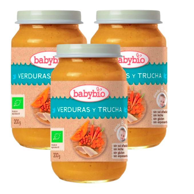 Pack PROMO 3x Tarrito Menu Tradicion Trucha 200 g. Babybio
