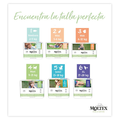 Pañales Moltex Pure & Nature T5 (13-18 kg), 44 Uds
