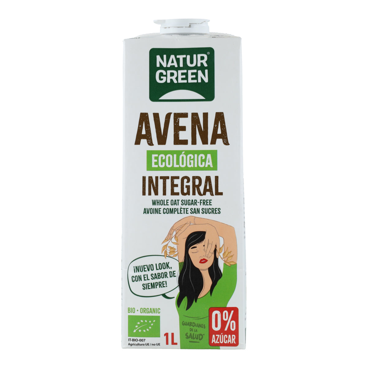 Bebida de Avena Integral 0% Azúcares Bio NaturGreen 1 L