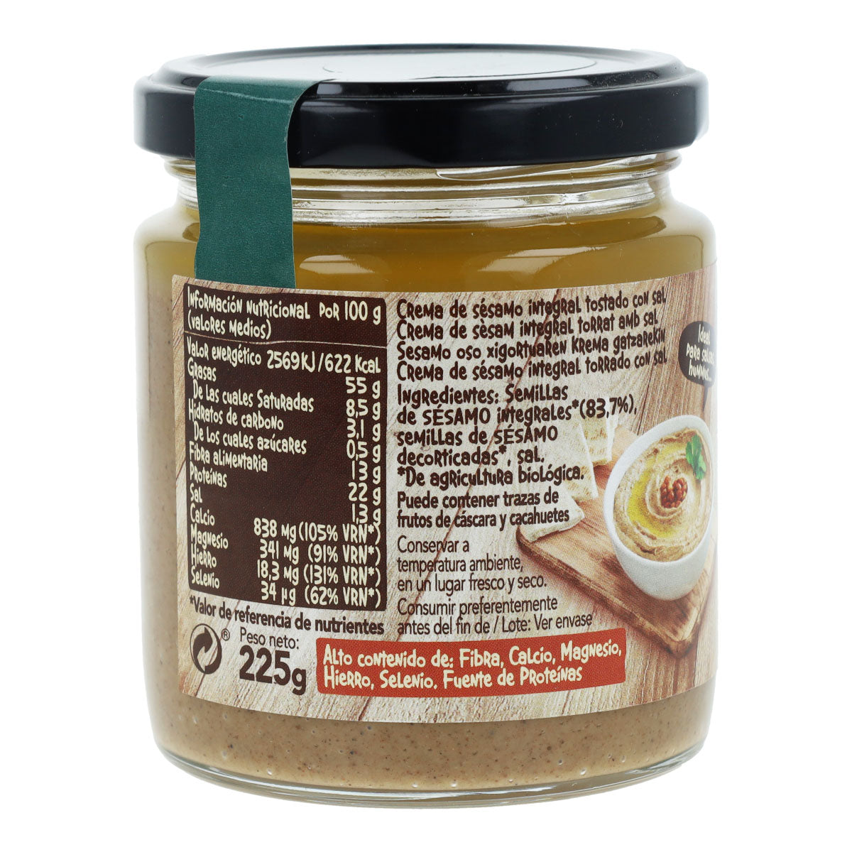 Tahin integrale tostato con sale Biocop 225 g