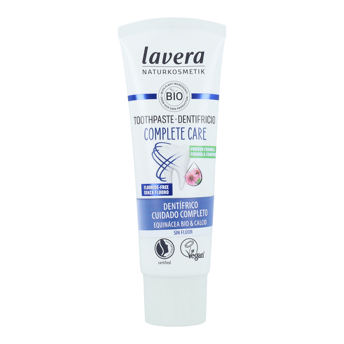 Dentífrico cuidado completo sin flúor equinacea BIO & calcio, Lavera 75 ml