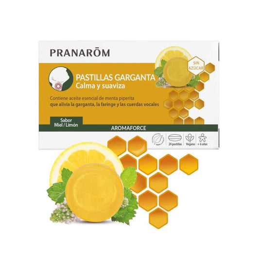 Pastillas garganta de miel/limón Pranarôm 24 pastillas