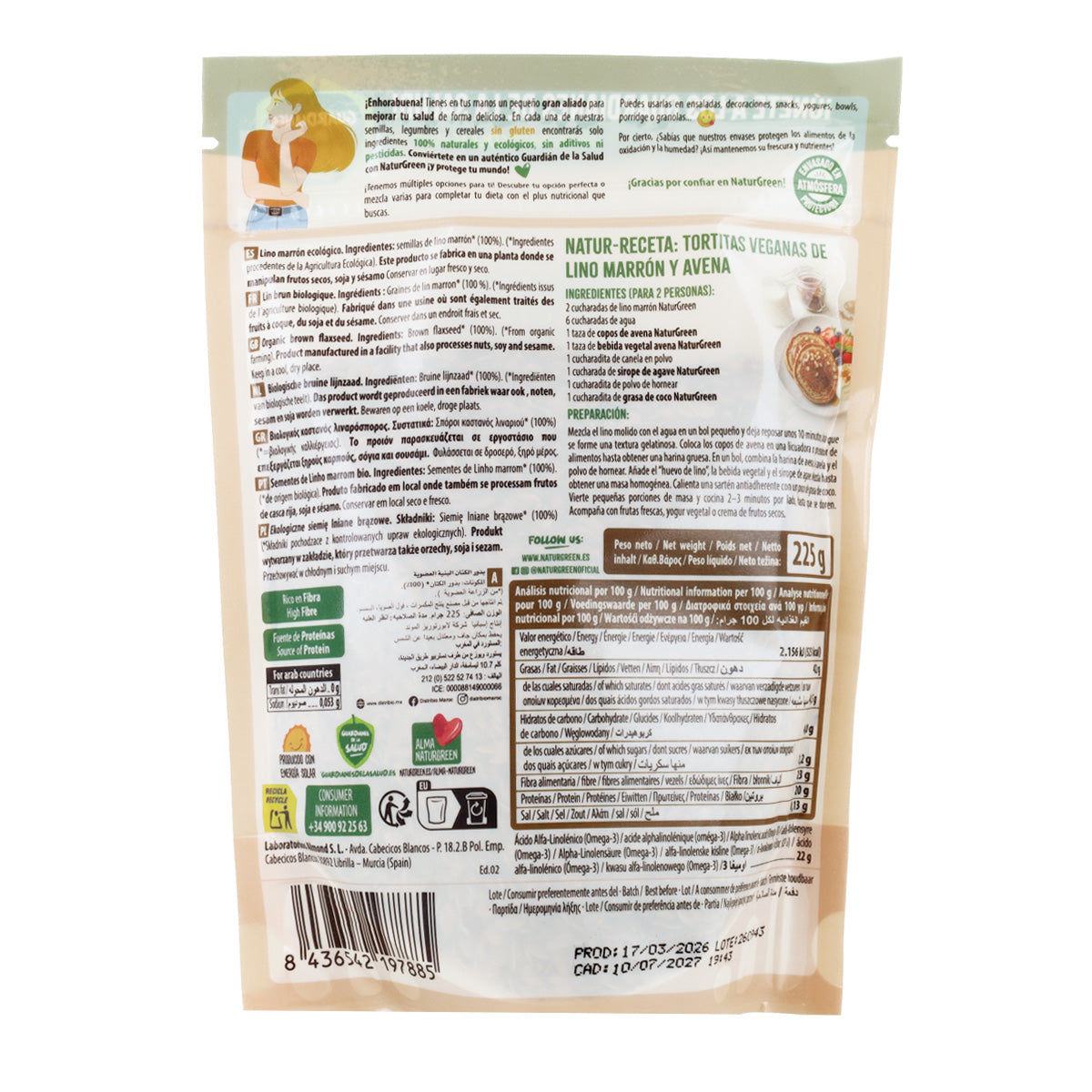 Semi di lino marroni biologici NaturGreen 225 g