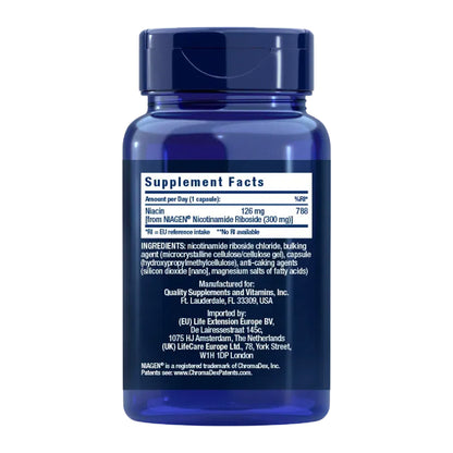 NAD+ Cell Formula 300 mg, Life Extension 30 cápsulas