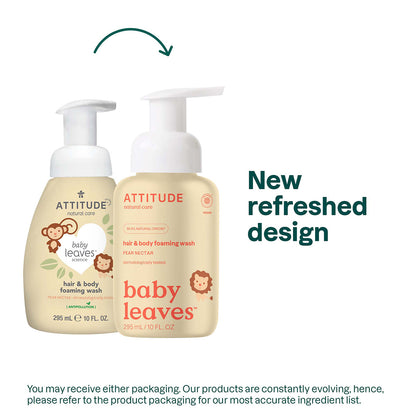 Champú y Gel bebés  2 en 1 fragancia Nectar de Pera Attitude 295 ml